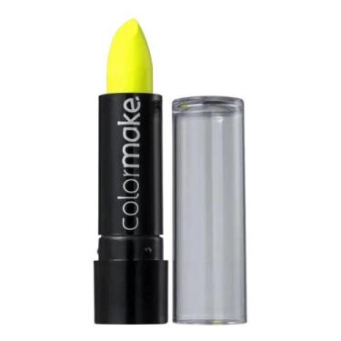 Imagem de Batom Cremoso Amarelo Neon Colormake 3,5g Maquiagem Balada