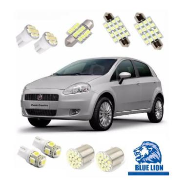 Imagem de Kit Lampada Led Fiat Punto Teto Placa Ré Farol Tipo Xenon - Blue lion