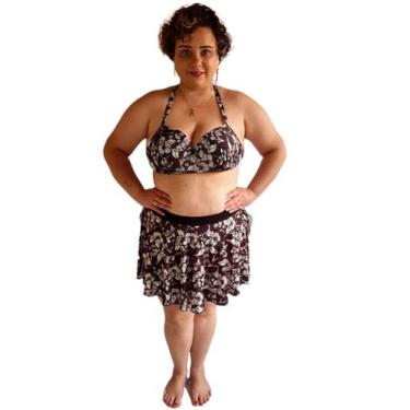 Imagem de Conjunto De Biquiní De Saia Cintura Alta Plus Size Até O 56 - Star Gol