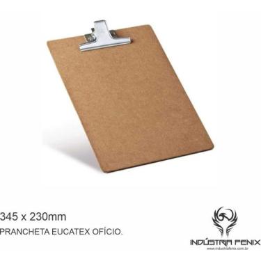 Imagem de Prancheta mdf madeira oficio a4 portátil garra metal 5001 - INDÚSTRIA 