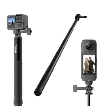Imagem de TELESIN Bastão de selfie de extensão de 89 cm para GoPro Pro, Vlog portátil, cabo de selfie, monopé, para GoPro Hero 13, 12, 11, 10, 9/Insta 360/DJI Osmo Pocket/Câmeras AKASO para acessórios de câmera