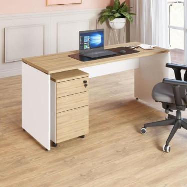 Imagem de Escrivaninha 180cm x 70cm Pé Painel Gaveteiro 3 Gavetas F5 - F5 Office