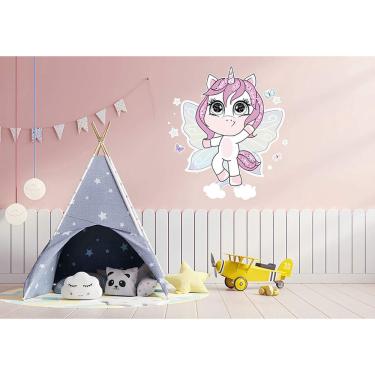 Imagem de Adesivo De Parede Unicórnio Com Asas Mod 1