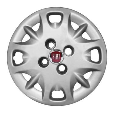 Imagem de Calota Aro 13 005CB-PTA + Emablema Alumínio Fiat V - Garagem Online Gr