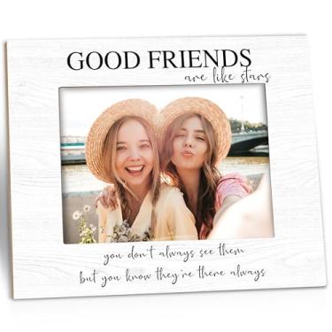 Imagem de Kneaotoaji Porta-retrato de amigos – Presentes de amizade, irmã melhor amiga, molduras de madeira para pendurar na mesa ou na parede, 12,7 x 17,8 cm