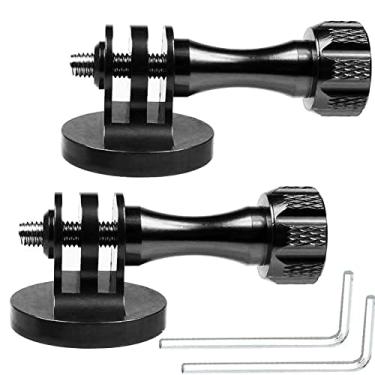 Imagem de Pacote com 2 suportes de monopé de tripé de alumínio com parafuso de polegar de alumínio, adaptador de montagem para GoPro Hero 11, 10, 9, 8, 1/4 adaptador para câmera GoPro e DJI OSMO Insta 360