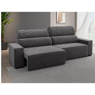 Imagem de Sofá Retrátil Reclinável 4 Lugares 250cm Veludo Santiago Viero, Veludo