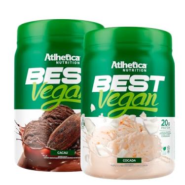 Imagem de Kit 2x Best Vegan 500g - Formula Blend Vegano - Proteina da Ervilha e Arroz Atlheticanutritioon (2x Potes 500g, Cacau/Cocada)