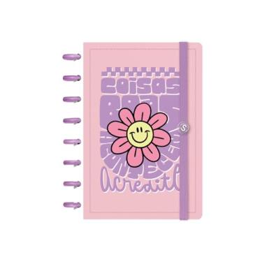 Imagem de Caderno de Disco ISCOOL Capa Dura Verbo Livre Valorizar Rosa P