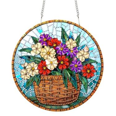 Imagem de Diymood Kits de arte de diamante para pendurar DIY para adultos, kit de pintura de diamante, pingente de pingente de acrílico de dupla face em formato especial, guirlanda, pingentes, lona, janela