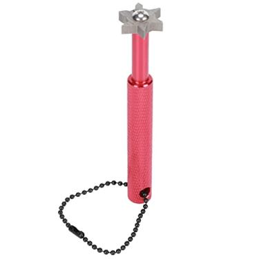 Imagem de Ferramenta de apontador de golfe qanyegn, apontador de grooving de clube de golfe, apontador de ranhura com 6 cabeças e cauda pendurada na corda para limpar slot para haste (Red)