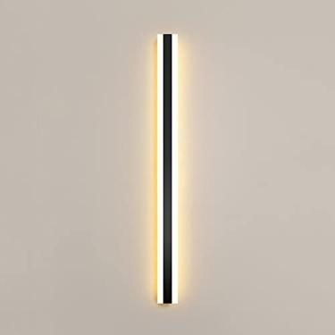 Imagem de Aplique de parede longo para áreas externas, à prova d'água, IP65, luminária de parede, luminária linear para varanda, suporte de parede, faixa de metal preta, apliques de parede externos pa