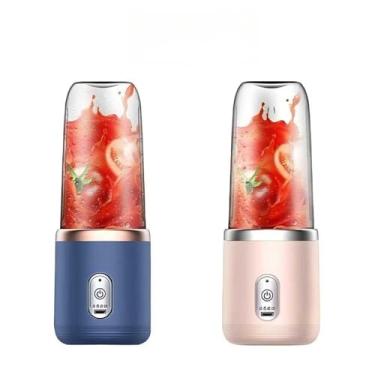 Imagem de 400ML 6 Lâminas Espremedor Elétrico Mini Liquidificador Portátil De Suco De Alimentos Misturador Leite(1 COPO ALEATORIO)