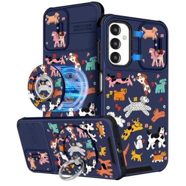 Imagem de Buleens Capa para celular Samsung Galaxy A16 5G - com suporte de anel e capa de câmera estética fofa projetada para mulheres meninas desenho kawaii cachorro legal para Samsung A16 5G capas compatíveis