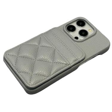 Imagem de Capa para iPhone 11 Pro (5,8") Carteira de bolso de cartão de luxo em couro com compartimento para cartão em treliça da moda, capa macia fosca, azul lago, para iPhone 11 Pro (5,8")