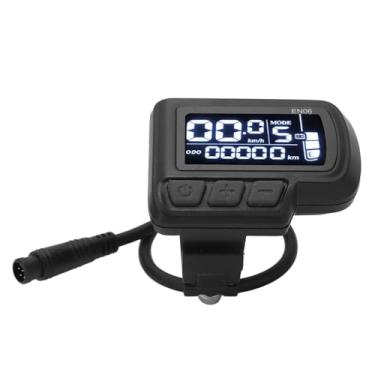 Imagem de EN06 LCD Bike Display Meder Speedometer com conector de luz Fio à prova d'água de 6pin 24V 36V 48V 60V Painel de exibição de bicicleta elétrica compatível com guidão de 22,2 mm