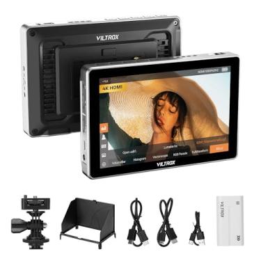 Imagem de VILTROX Monitor de campo HDMI de 7 polegadas 600nits 4K 8 bits, tela sensível ao toque 3D LUT kit de monitor de campo de vídeo portátil com bateria, monitor de assistência de foco de forma de onda RGB