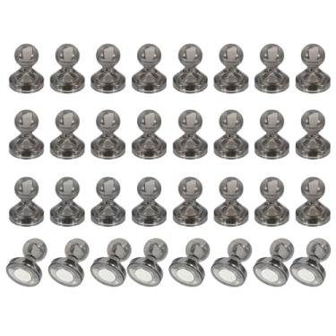 Imagem de PATIKIL 32 peças de pinos de ímãs, 0,8 x 0,6 ímãs fortes de geladeira quadro branco magnético tachinhas decorativas para geladeira Locker calendário escritório, cinza