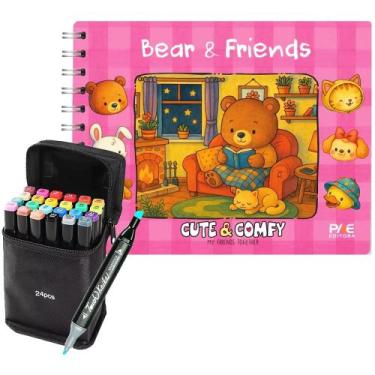 Imagem de Livro Infantil Colorir Bear E Friends Cute & Comfy Capa Dura em Espira
