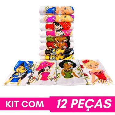 Imagem de Kit 12 Pano De Prato Boneca Artesã Pra Fazer Saia Crochê Sortidas - DR