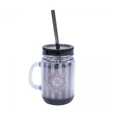 Imagem de Caneca com Tampa e canudo 420ml - Corinthians - Mileno