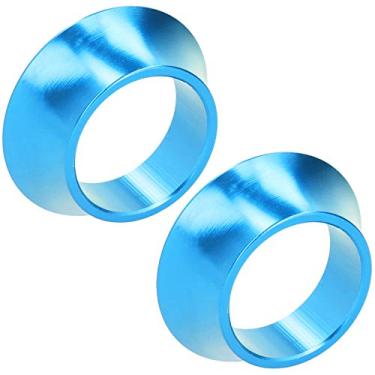 Imagem de Lavadora de bicicleta de bicicleta GRCFUMO 2 PCS, espaçadores afunicateiros de bicicleta de liga de alumínio, espaçadores de cone de bicicleta CNC, espaçadores de caule cônicos do (Azul)
