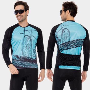 Imagem de Conjunto de Ciclismo Masculino Bermuda Forro Espuma Bolsos Laterais e 