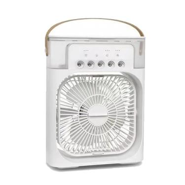 Imagem de Refrigerador De Ar Ventilador Umidificador Portátil Com Led Reservatório De Água Led Usb(Branco)