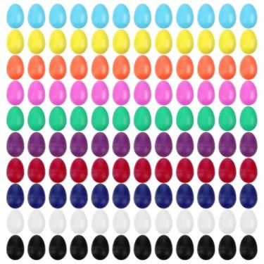 Imagem de 120 peças de instrumento musical de percussão de maracas, agitadores de ovos, instrumentos musicais ovos de Páscoa para festas musicais, pintura DIY - (10 cores)