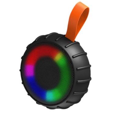 Imagem de Caixa de Som Bluetooth Resistente à Água IP66, LED RGB, 8W RMS, Rádio FM, Cinza