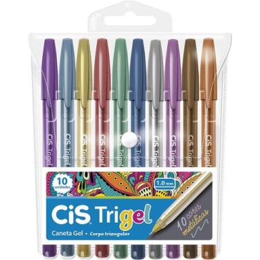 Imagem de Caneta Gel Trigel Cis, 10 cores Metalicas