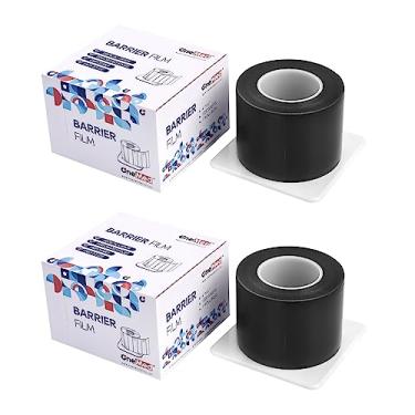 Imagem de ONEMED Rolo De Filme Protetor Dental Preto Com 2.400 Folhas E Dispensador 10 Cm X 15 Cm, Fita Descartável Para Clínica, Tatuagem, Salão Beleza, 1.200 Folhas/Rolo, 2 Rolos