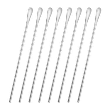 Imagem de luvtree Colher Para Mexer Café, 8 Peças, De Aço Inoxidável, 8,5 Polegadas, Palito Coquetel Com 21,8 Cm Comprimento, Pequena Cabo Redondo, Reutilizável Chá Gelado. Pode Ser Lavada Na Máquina Lavar Lo