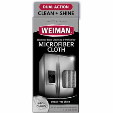 Imagem de Weiman Pano de microfibra para aço inoxidável – prende e remove com segurança sujeira, óleo e sujeira para proteger contra arranhões