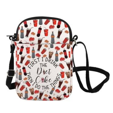 Imagem de Bolsa tiracolo Diet Soda Inspire para amantes de bebidas dietéticas, presente para amantes de bebidas, bolsa mensageiro para viciados em refrigerantes, presente para bebidas gaseificadas, Die Cok Cb