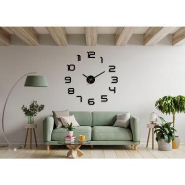 Imagem de Relógio Parede Grande 3D Luxo Adesivo Decoração Escritório - Sweet Hom