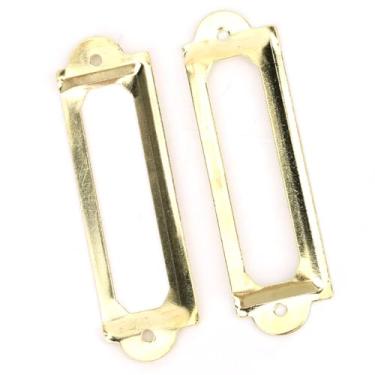 Imagem de Yctze YCTZE 20 PCS Retro Metal Label Titulares 1x2 Polegada para Gaveta, Etiquetas de Placa de Bronze para Prateleira e Material Escolar, Tags de Nomes de Gavetas DIY, Acessórios para Estudantes