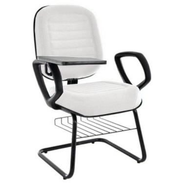 Imagem de Cadeira Universitária Com Prancheta Linha Blenda Branco - DESIGN OFFIC