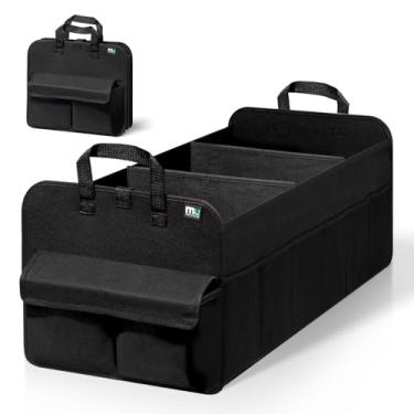 Imagem de MIU COLOR Organizador de porta-malas para SUV, organizador de carro, 12 bolsos para carro, dobrável, parte inferior antiderrapante, organizador de armazenamento de porta-malas para sedãs, vans, jipe