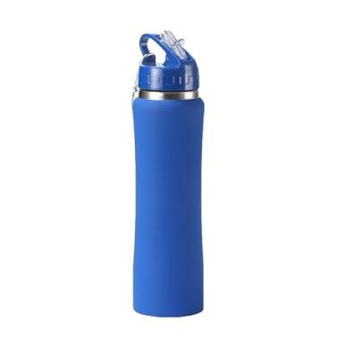 Imagem de Garrafa Térmica 750ml Bebidas Inox squeeze com Bico ideal para Hidratação (Azul marinho)