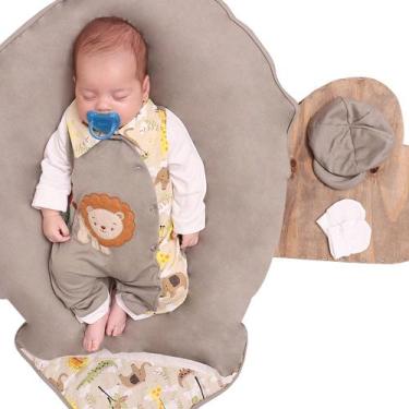 Imagem de Saída de Maternidade Menino Selva Baby Cáqui 04 Peças - Amora Baby