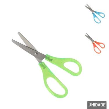 Imagem de Tesoura de Plástico 12,5cm Escolar Glitter Colors - Tudo em Caixa - Ge