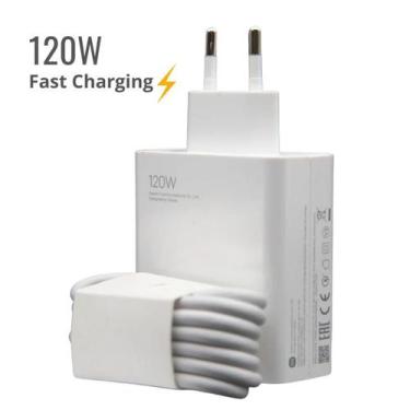 Imagem de Carregador Turbo 120W Cabo USB-C Com Adaptador Compatível Com Mi 10T P