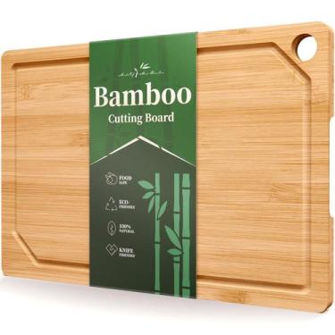Imagem de Tábua de corte Kitsure Bamboo com sulcos profundos de suco 44x30cm