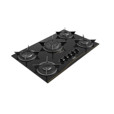 Imagem de Cooktop 5 Bocas A Gás Tripla Chama Realce Bivolt CR226 Preto Bivolt