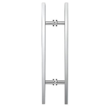 Imagem de Puxador Barra Chata Em Alumínio 30cm Entre Furos Para Porta Natural Brilhante