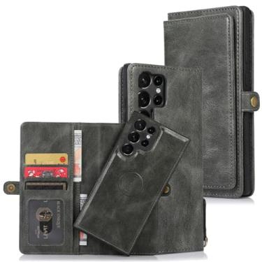 Imagem de HJZSZX Para Samsung S23 Plus Carteira de couro magnética Flip Cartão Capa de telefone Bolsa Capa (para Samsung S23 Plus/verde)