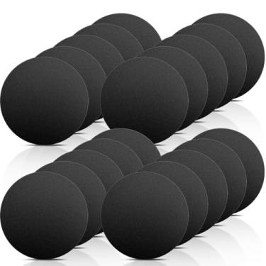 Imagem de FPMYB Conjunto universal de placas de metal de substituição, pacote com 20 placas de metal com adesivo para suporte de celular e carro, adesivos de ferro redondos pretos compatíveis com suportes