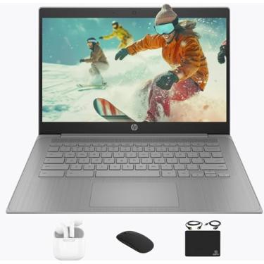 Imagem de HP Laptop Chromebook 2025 Flagship de 14 polegadas HD para estudantes de negócios, CPU Celeron N4120 de 4 núcleos, 4 GB de RAM, 564 GB de armazenamento (eMMC de 64 GB + extensão de 500 GB), webcam