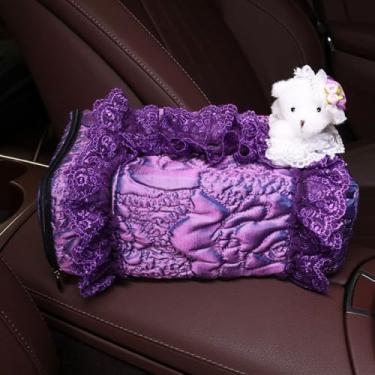 Imagem de Bolsa de lenços de bolso porta-lenços reutilizável bolsa de viagem tecido com zíper fechado tamanho pequeno decoração de urso de renda para mulheres ou meninas (1)